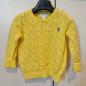 Ralph Lauren Baby Yellow Cable Knit Sweater 18M